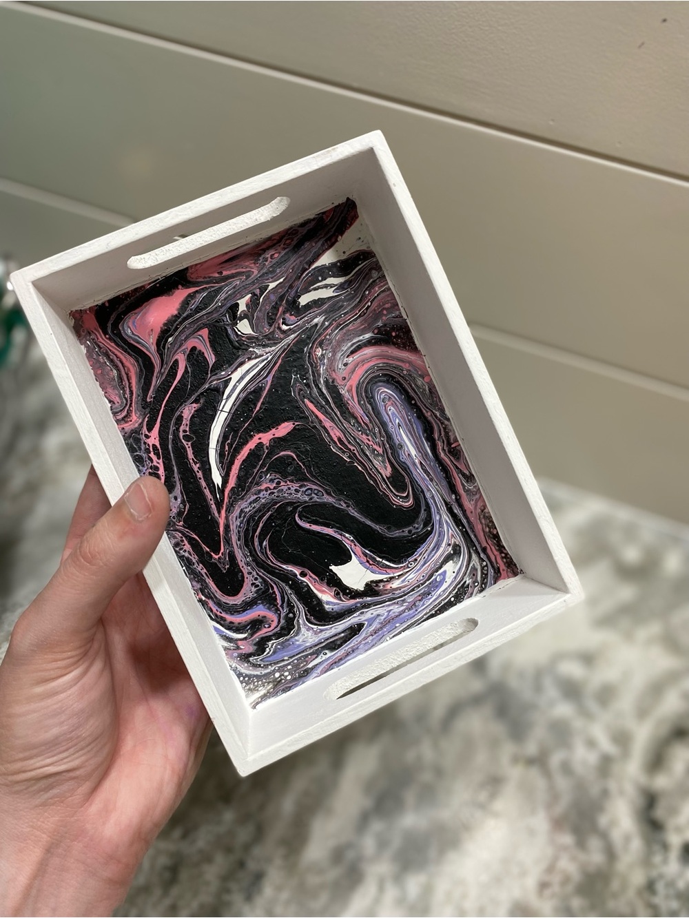 Abstract Swirl Pink Tray
